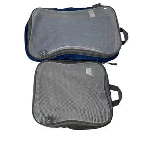 Travelon Packing Cubes Set of 2 Gray Blue Travel Organizers Large Medium Bags